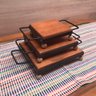 Trio de Descanso de Panela Quadrado Ferro e Madeira - 2
