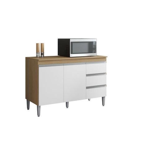 Armário Balcão de Cozinha Andreia S/tampo 120cm Am/bc - Ajl Móveis