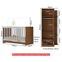Ver imagem 2 de Berço 3 em 1 para Colchão 130 X 60cm com Guarda-roupas 2 Portas Doce de Leite Multimóveis Mp4241