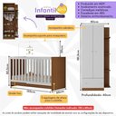 Ver imagem 6 de Berço 3 em 1 para Colchão 130 X 60cm com Guarda-roupas 2 Portas Doce de Leite Multimóveis Mp4241