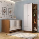 Ver imagem 7 de Berço 3 em 1 para Colchão 130 X 60cm com Guarda-roupas 2 Portas Doce de Leite Multimóveis Mp4241
