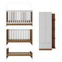Ver imagem 3 de Berço 3 em 1 para Colchão 130 X 60cm com Guarda-roupas 2 Portas Doce de Leite Multimóveis Mp4241