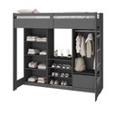 Ver imagem 2 de Cama Juvenil Multifuncional com Closet e 1 Gaveta Luna Grafite Espresso Moveis
