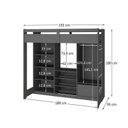 Ver imagem 3 de Cama Juvenil Multifuncional com Closet e 1 Gaveta Luna Grafite Espresso Moveis