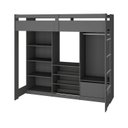 Ver imagem 4 de Cama Juvenil Multifuncional com Closet e 1 Gaveta Luna Grafite Espresso Moveis