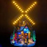 Cenario Natalino Moinho de Vento Natal Giratorio Arvore Neve Fazenda Enfeite Musical LED Fim de Ano  - 4