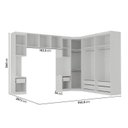 Ver imagem 3 de Guarda Roupa Planejado 12 Portas 6 Peças Hera CabeCasa MadeiraOriginals Algodão/Louro