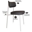 Ver imagem 7 de Kit 06 Cadeiras Estofada para Sala de Jantar Astrid Branco C01 Linho Preto - Lyam Decor