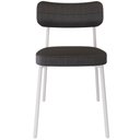 Ver imagem 2 de Kit 06 Cadeiras Estofada para Sala de Jantar Astrid Branco C01 Linho Preto - Lyam Decor