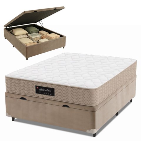 Cama Box Baú Colchão Casal Molas Ensacadas Splendido Munhoz