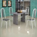 Ver imagem 1 de Sala de Jantar Uai Móveis Copacabana Mesa Granito 120x75 4 Cadeiras