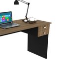 Ver mais imagens de Mesa para Escritório 117cm com 2 Gavetas Me4165 Nogal/preto Tecnomobili