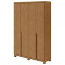 Ver imagem 2 de Guarda-roupa Solteiro Alonzo 4 Portas 2 Gavetas 100% Mdf Amêndoa Clean - Móveis Lopas