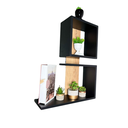 Ver imagem 1 de Nicho Decorativo em Mdf com Prateleiras no Preto com Madeirado
