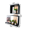 Ver imagem 4 de Nicho Decorativo em Mdf com Prateleiras no Preto com Madeirado