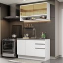 Ver imagem 1 de Cozinha Compacta Madesa Glamy 120002 com Armário e Balcão (Sem Tampo e Pia) Branco Cor:Branco
