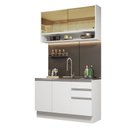 Ver imagem 2 de Cozinha Compacta Madesa Glamy 120002 com Armário e Balcão (Sem Tampo e Pia) Branco Cor:Branco