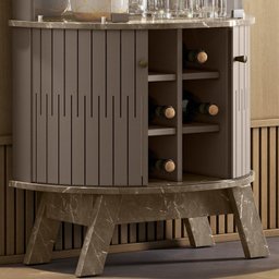 Cristaleira Buffet E Aparador Para Sala Mamorest Imperial Sepia MDT - 9