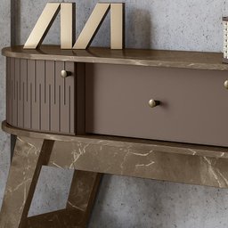 Cristaleira Buffet E Aparador Para Sala Mamorest Imperial Sepia MDT - 10