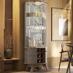 Cristaleira Buffet E Aparador Para Sala Mamorest Imperial Sepia MDT - 5