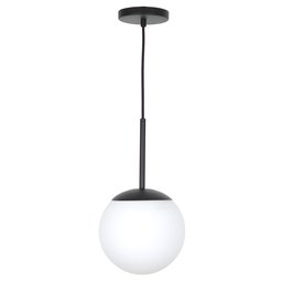 Lustre Pendente Jabuticaba Preto Globo de Vidro 20 Cm - 1