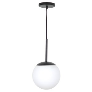 Lustre Pendente Jabuticaba Preto Globo de Vidro 20 Cm