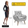Kit com 2 Poltronas Opala Conforto Decorativa em Veludo Cinza - 3
