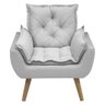 Kit com 2 Poltronas Opala Conforto Decorativa em Veludo Cinza - 1