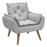 Kit com 2 Poltronas Opala Conforto Decorativa em Veludo Cinza - 4