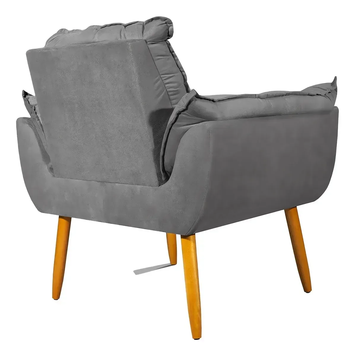 Poltrona Opala Decorativa Cinza Ideal Sala de Estar Recepção - 3