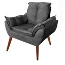 Ver imagem 1 de Poltrona Opala Decorativa Cinza Ideal Sala de Estar Recepção