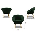 Ver imagem 2 de Kit 2 Poltronas Para Sala Decorativa Milena Veludo Verde Adonai Estofados