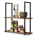 Ver imagem 1 de Prateleira Dino Estilo Industrial Suporte Duplo com Ferro e Madeira para Ambientes Elegantes