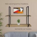 Ver imagem 2 de Prateleira Dino Estilo Industrial Suporte Duplo com Ferro e Madeira para Ambientes Elegantes