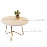Mesa de Centro Mdf Gobi Pés de Metal Babus - Perola / Dourado - 4