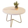 Mesa de Centro Mdf Gobi Pés de Metal Babus - Perola / Dourado - 1