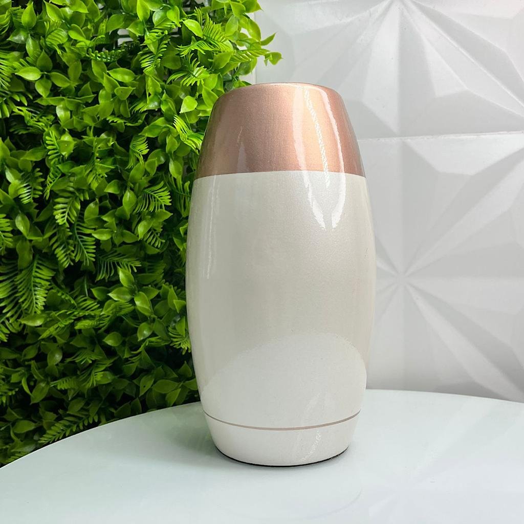 Vaso centro de mesa grande moderno de cerâmica na cor bege - 3