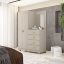 Ver imagem 1 de Cômoda Roupeiro Cristal com Espelho para Quarto - Fendi Vila Rica