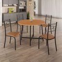 Ver imagem 2 de Conjunto Sala de Jantar Ella 90cm 4 Cadeiras Preto C- Jambo