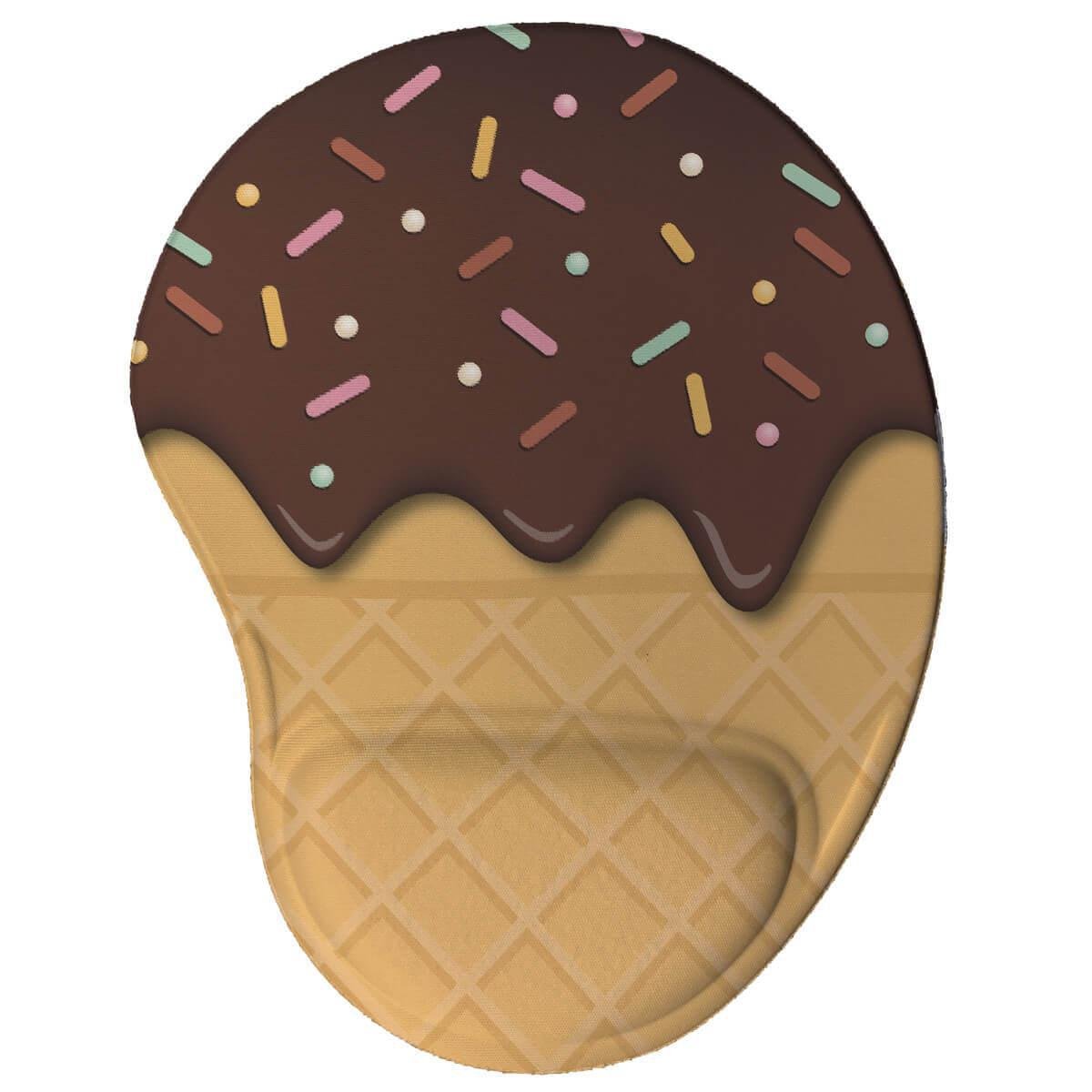 Mouse Pad Ergonômico Sorvete de Chocolate Presente Criativo