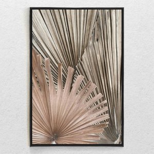 Quadro Decorativo Vertical Folha Seca Com Moldura e Sem Vidro 90X140