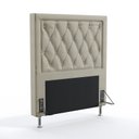 Ver imagem 2 de Kit Cabeceira Decorativa Para Cama Box Centaurus 90 Solteiro e Calçadeira Sagitarius Couro Artificia