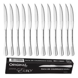 Faca Para Churrasco Linha Euro kit Com 12 Unidades - 1