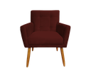 Ver imagem 2 de Kit 2 Poltronas Decorativa Onix Suede Marsala Pés Madeira Ms Decor
