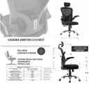 Ver imagem 6 de Conjunto Mesa para Escritório Secretária 1,20mt com Cadeira de Escritório Presidente Giratória