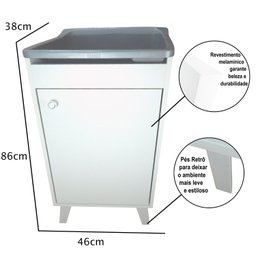 Tanque de lavar Roupa Pequeno 22L Retro Entregue Montado Tanque: Prata - 4