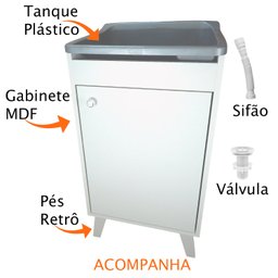 Tanque de lavar Roupa Pequeno 22L Retro Entregue Montado Tanque: Prata - 2