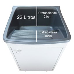Tanque de lavar Roupa Pequeno 22L Retro Entregue Montado Tanque: Prata - 3