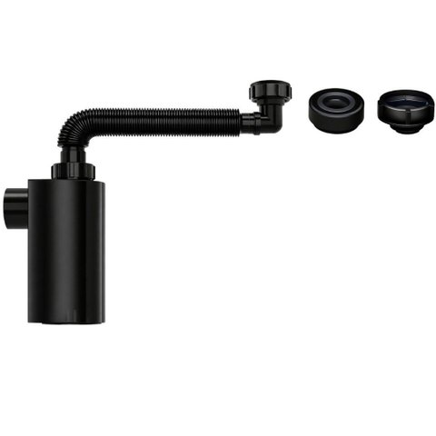 Sifão Copo de Parede Sanfonado Universal Black Blukit 7/8 X Dn38