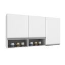 Ver imagem 3 de Armário Aéreo para Cozinha 3 Portas 2 Nichos Athena Branco